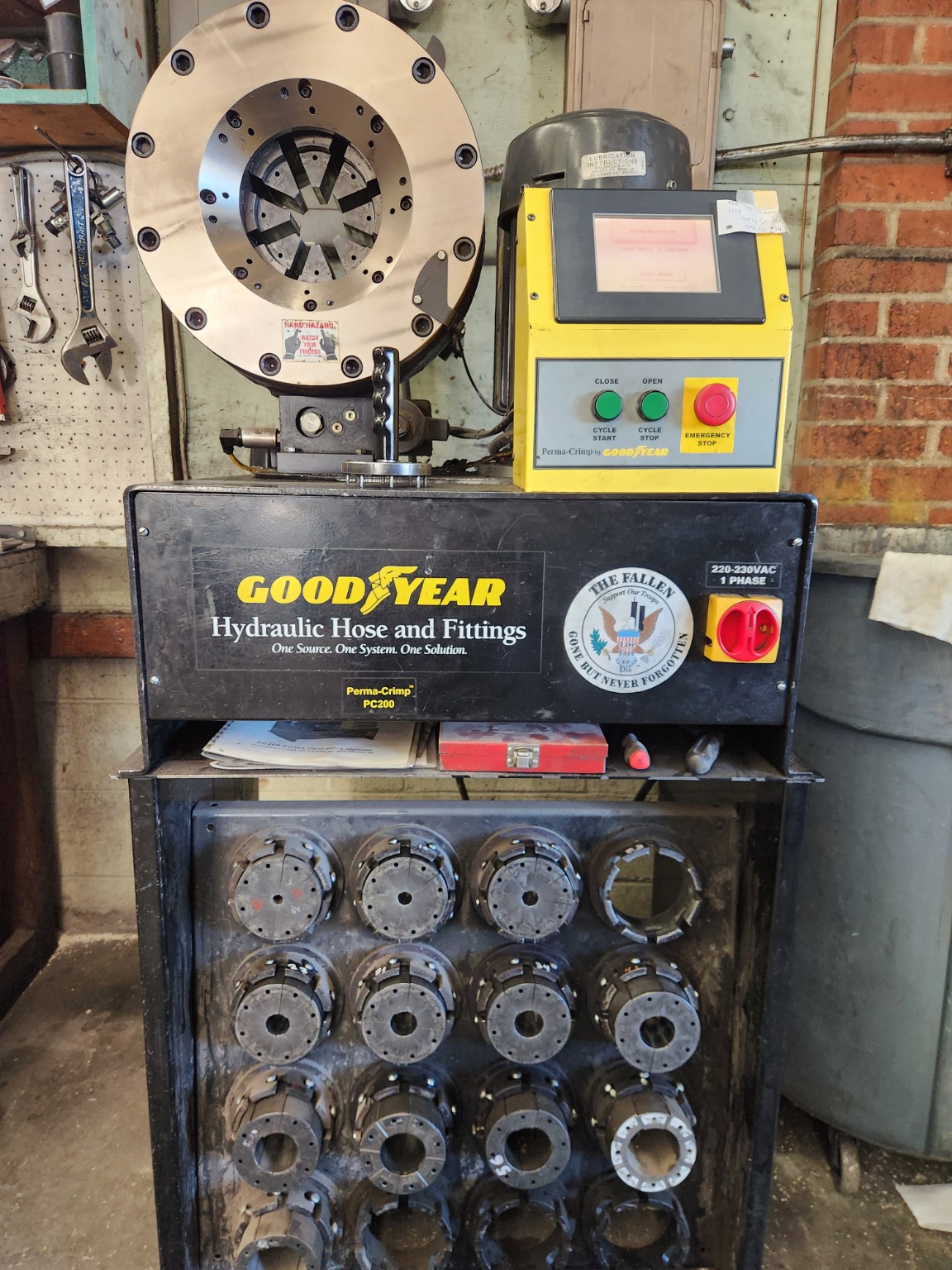 Hust Brothers hydraulic hose crimping machine